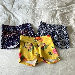 Oiselle Spandos Shorts Bundle - Disco, Floral, Paisley